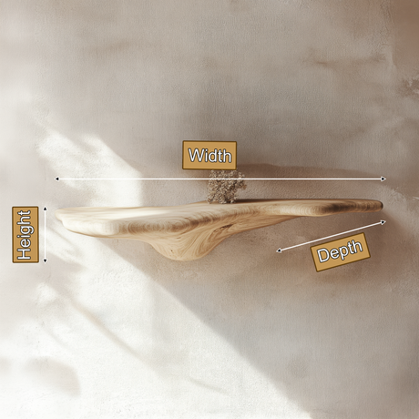 Norvane Solid Wood Sculpted Mushroom Floating Shelf SPA583678 - Timberustic Floating Shelf