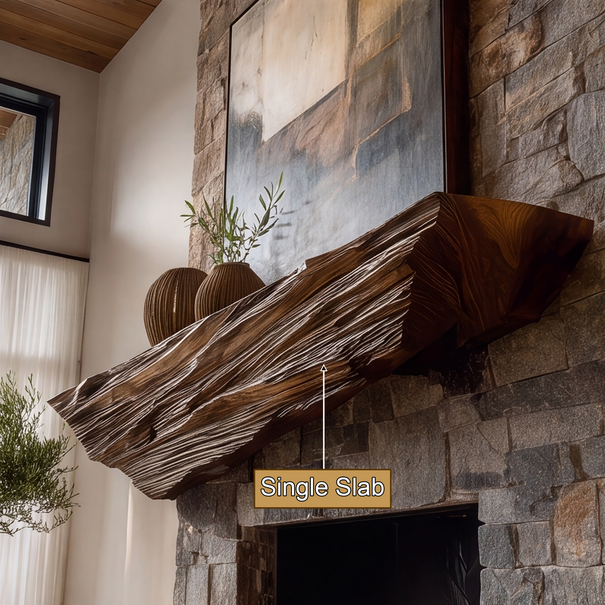 Norvarek Handcrafted Fireplace Mantel Shelf SPA242956