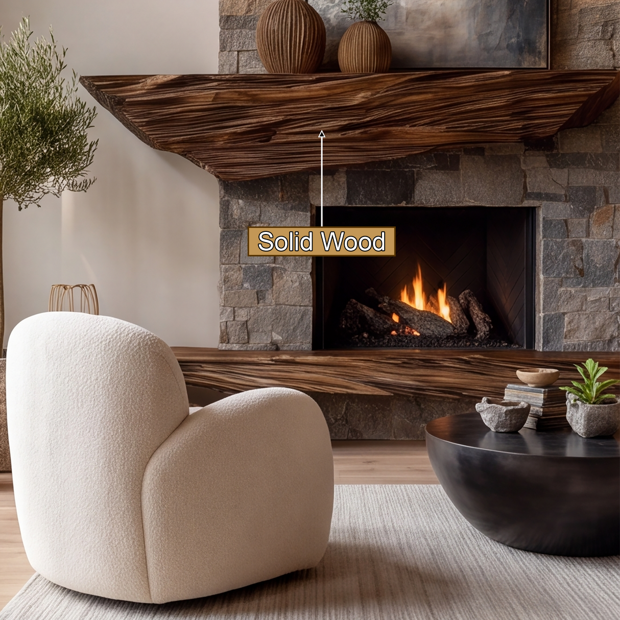 Norvarek Handcrafted Fireplace Mantel Shelf SPA242956