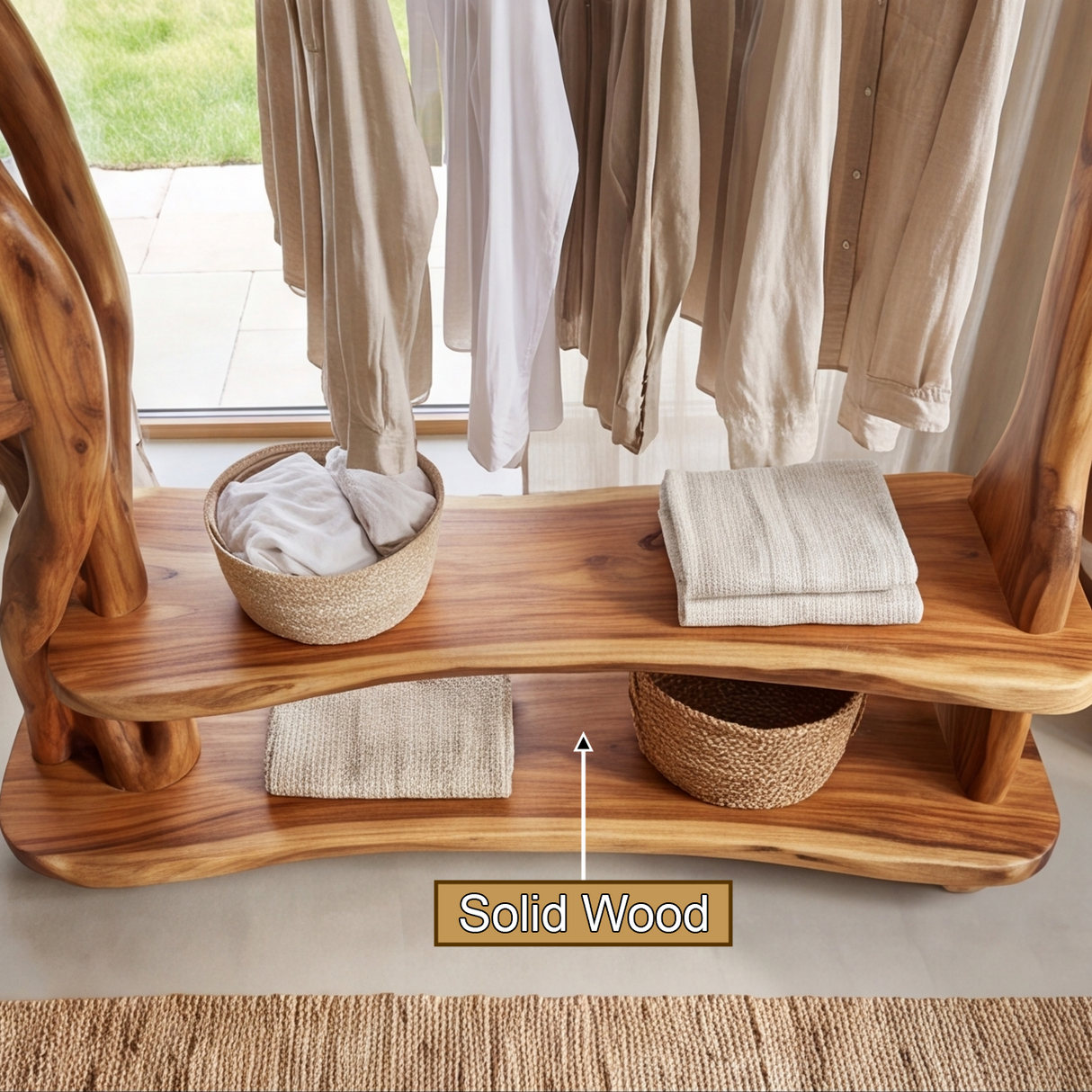 Norvaryn Handcrafted Solid Wood Entryway Organizer - Timberustic Entryway Organizer