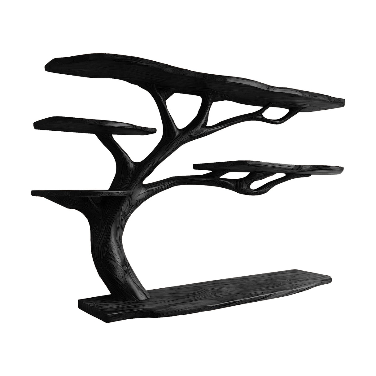 Norvaryn Live Edge Solid Wood Floating Kitchen Shelf Black - Timberustic Floating Kitchen Shelf