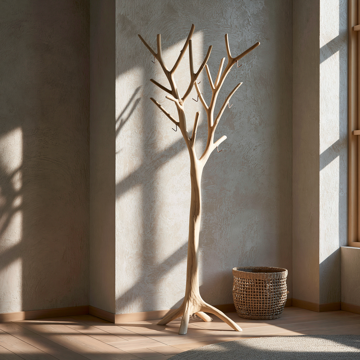 Norvayne Sculpted Solid Wood Tree Coat Rack - Timberustic Tree Coat Rack
