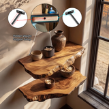 Norvella Live Edge Solid Wood Floating Shelf SPA583831 - Timberustic Floating Shelf