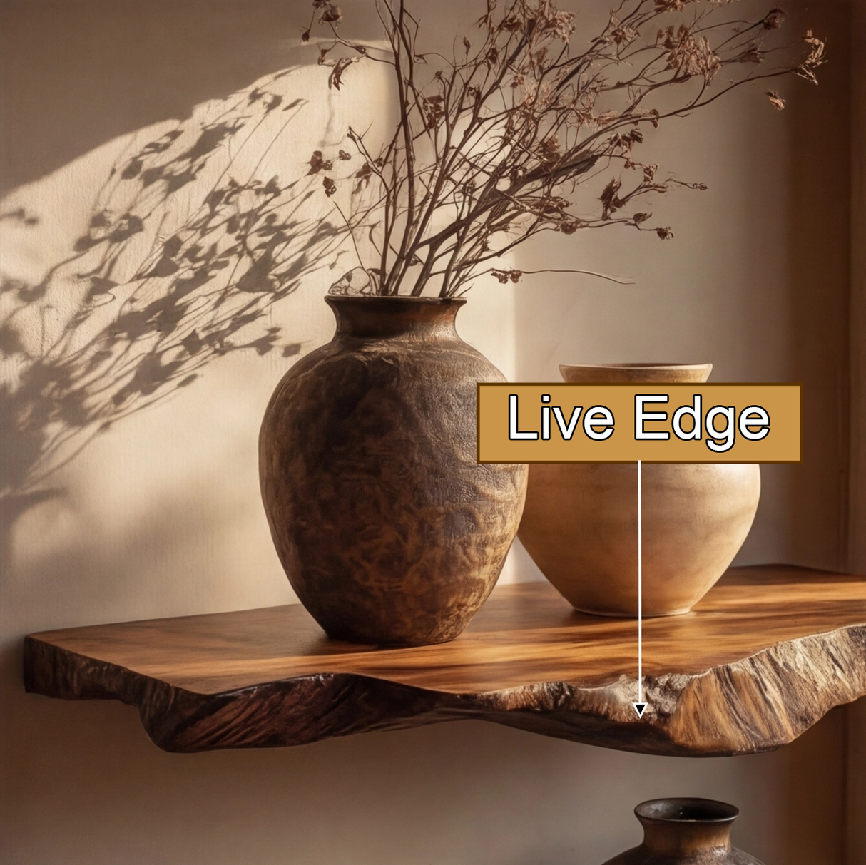 Norvella Live Edge Solid Wood Floating Shelf SPA583831 - Timberustic Floating Shelf