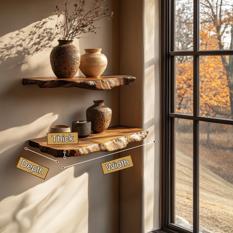 Norvella Live Edge Solid Wood Floating Shelf SPA583831 - Timberustic Floating Shelf