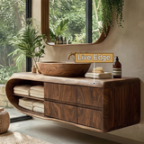 Norvella Solid Wood Floating Bathroom Vanity with Drawers - Timberustic Floating Bathroom Vanity With Drawers