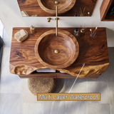 Seravik Live Edge Solid Wood Floating Bathroom Vanity with Drawers - Timberustic Floating Bathroom Vanity With Drawers