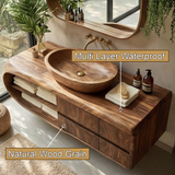 Norvella Solid Wood Floating Bathroom Vanity with Drawers - Timberustic Floating Bathroom Vanity With Drawers