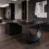 Norvelle Solid Wood Desk with Drawers Black - Timberustic Desk With Drawers