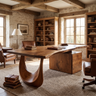 Norvelle Solid Wood Desk with Drawers Brown - Timberustic Desk With Drawers