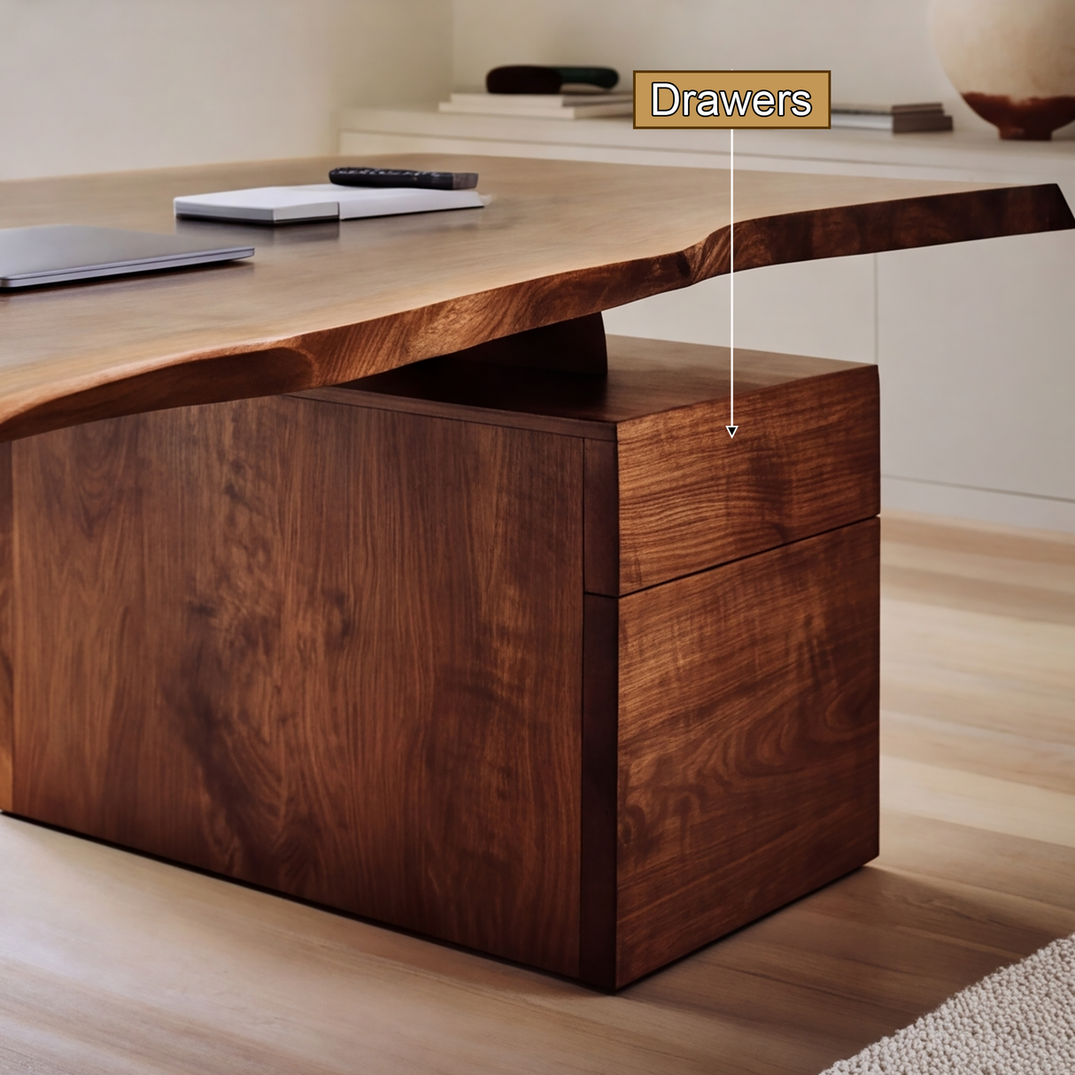 Norvelle Solid Wood Desk with Drawers - Timberustic Desk With Drawers
