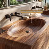 Norvessa Handcrafted Solid Wood Floating Bathroom Vanity with Integrated Sinks and Drawers