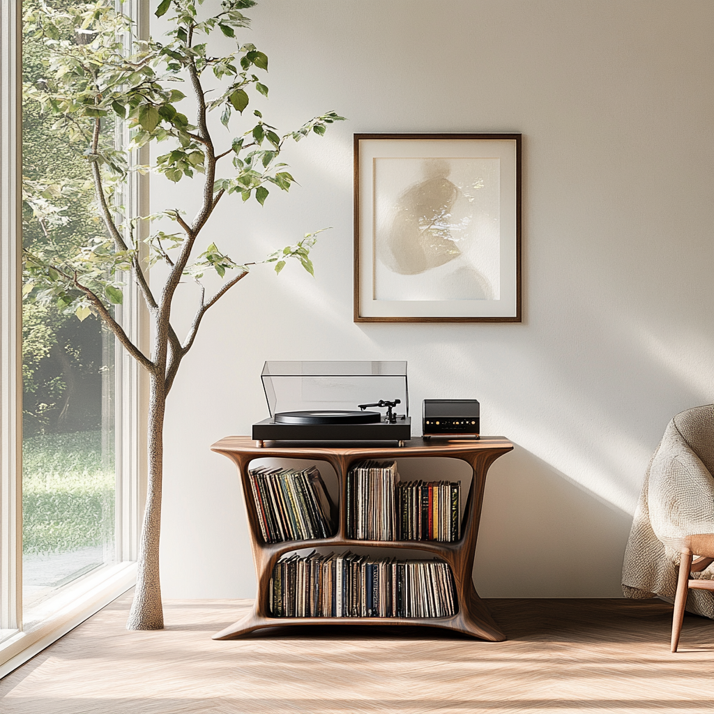 Norvessa Handcrafted Solid Wood Record Player Stand SPA928123