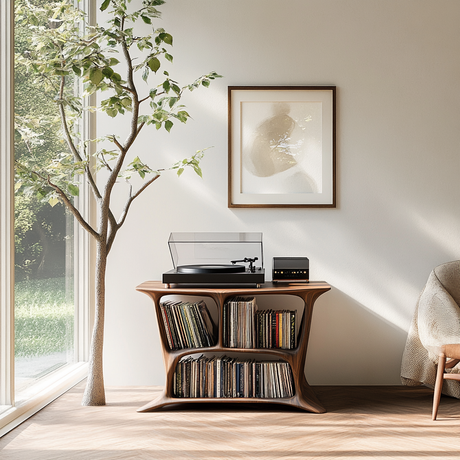 Norvessa Handcrafted Solid Wood Record Player Stand SPA928123 - Timberustic Record Player Stand With Storage