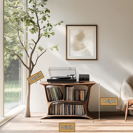 Norvessa Handcrafted Solid Wood Record Player Stand SPA928123 - Timberustic Record Player Stand With Storage