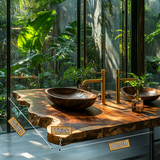 Norvessa Live Edge Solid Wood Floating Bathroom Vanity SPA364656 - Timberustic Floating Bathroom Vanity