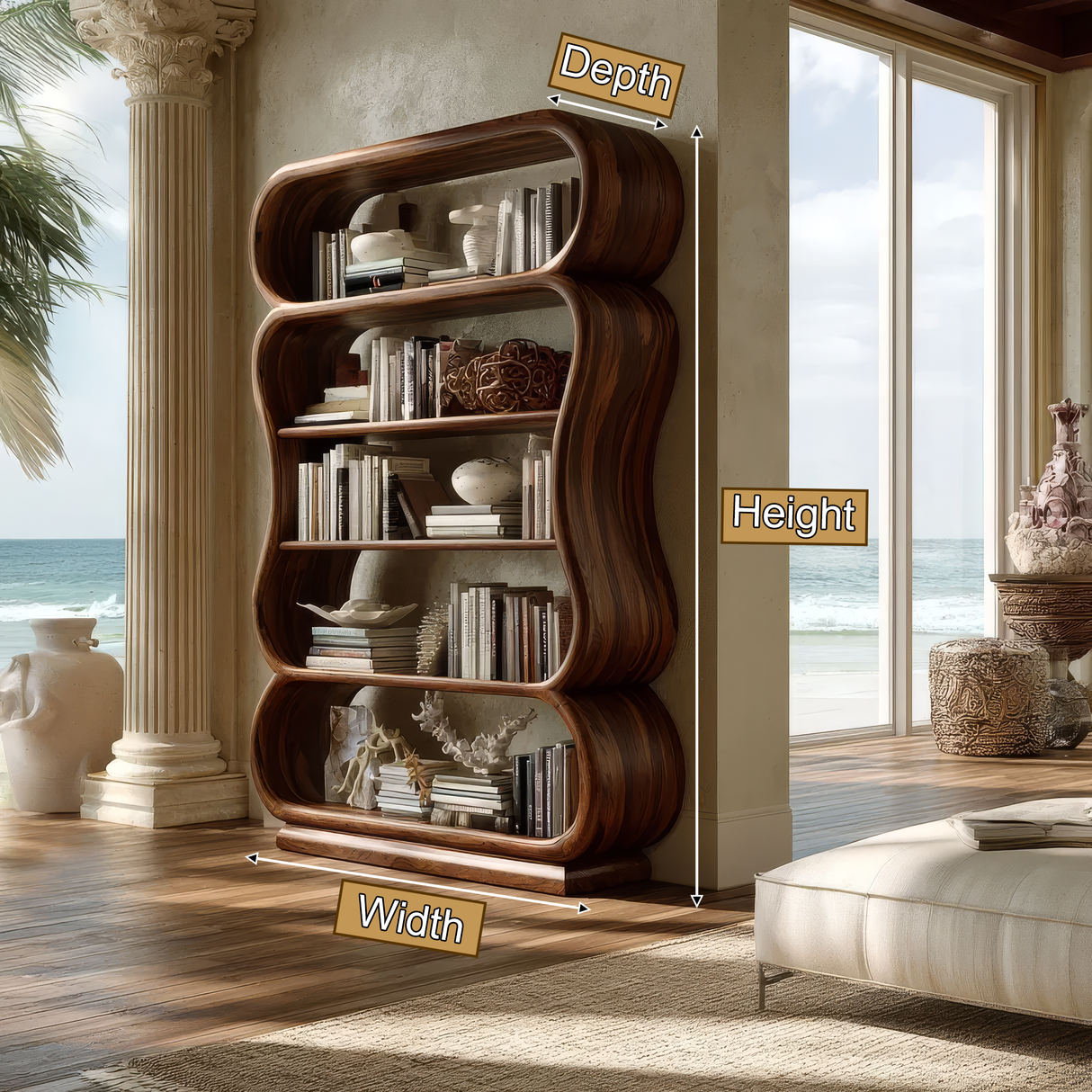 Norveth Handcrafted Solid Wood Bookshelf - Timberustic Bookshelf