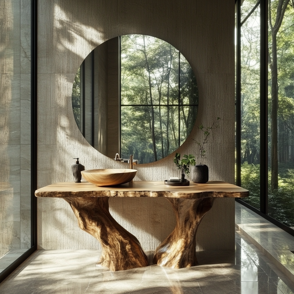 Norveth Rootform Solid Wood Freestanding Bathroom Vanity - Timberustic Freestanding Bathroom Vanity