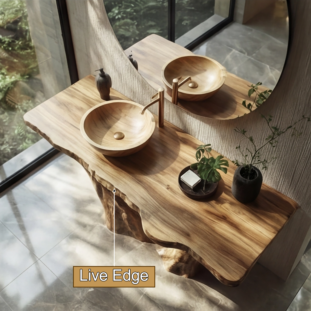Norveth Rootform Solid Wood Freestanding Bathroom Vanity - Timberustic Freestanding Bathroom Vanity