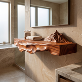 Norveth Sculpted Mountain Floating Shelf - Timberustic Floating Shelf