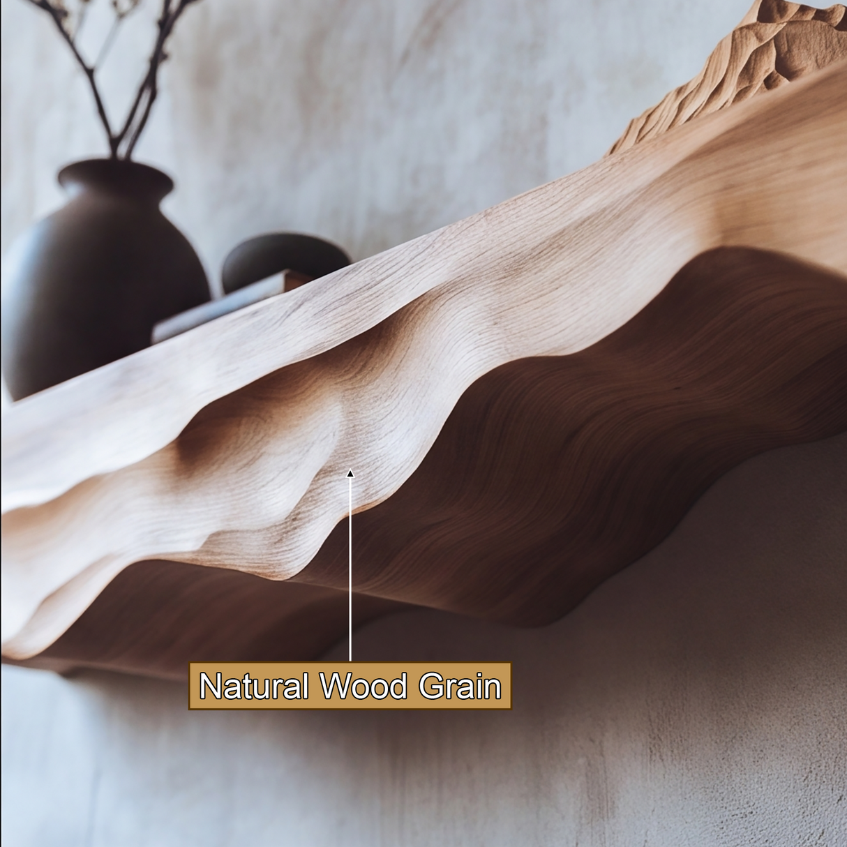 Norveth Sculpted Mountain Floating Shelf - Timberustic Floating Shelf