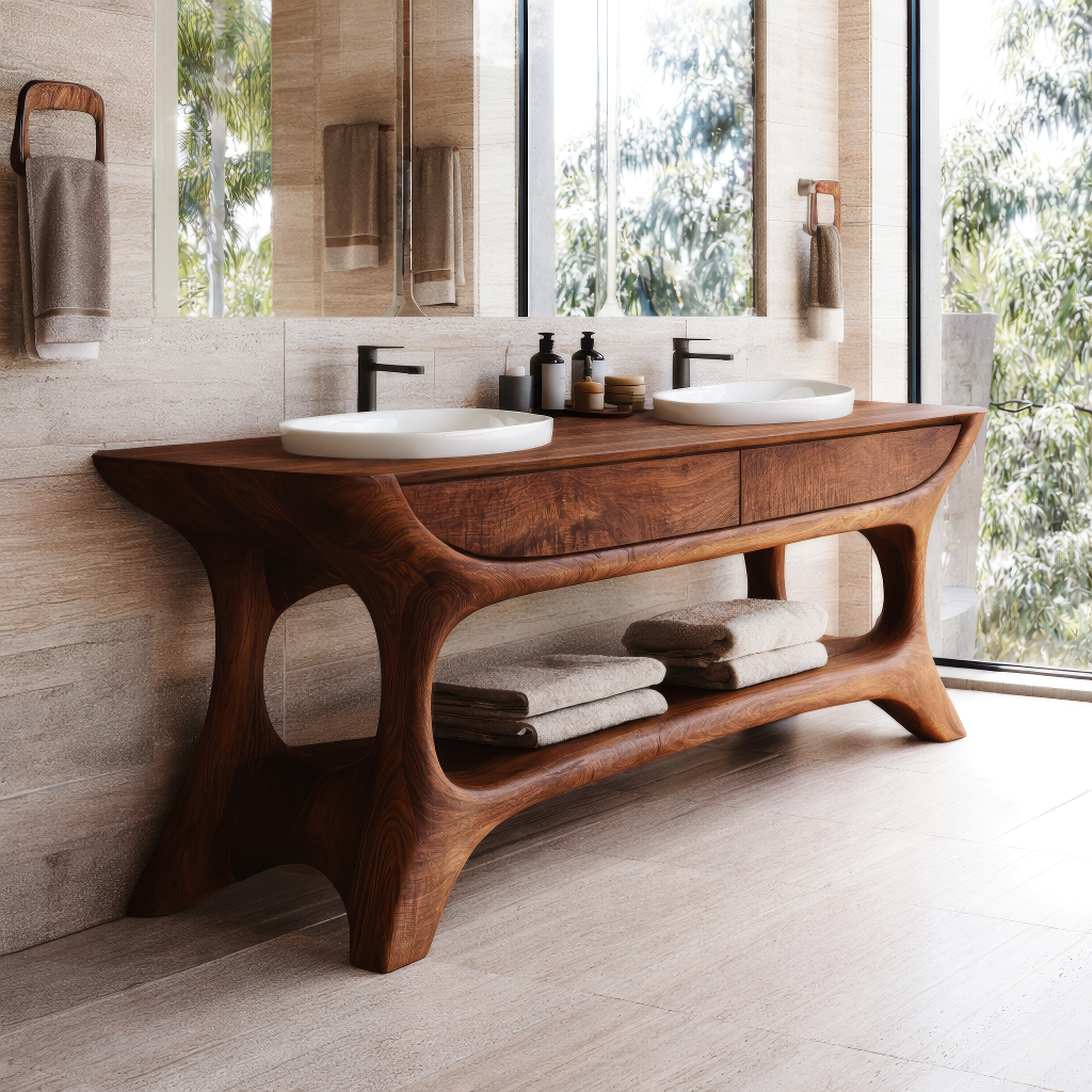 Norveth Sculpted Solid Wood Freestanding Bathroom Vanity with Drawers - Timberustic Freestanding Bathroom Vanity with Drawers