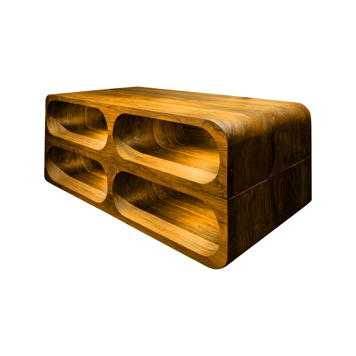 Norvex Handcrafted Solid Wood Floating Bathroom Vanity with Open Storage Teak - Timberustic Floating Bathroom Vanity with Open Storage