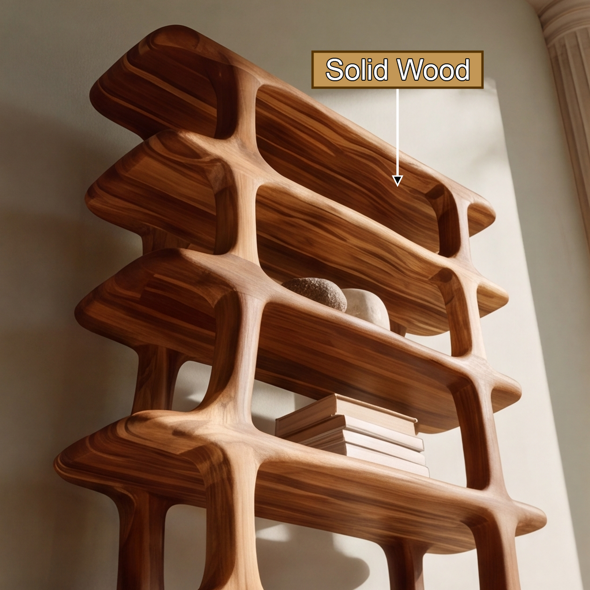 Norvian Handcrafted Solid Wood Bookshelf