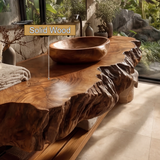 Norvian Live Edge Solid Wood Floating Bathroom Vanity SPA905613 - Timberustic Floating Bathroom Vanity