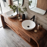 Norvian Sculpted Solid Wood Freestanding Bathroom Vanity with Drawers - Timberustic Freestanding Bathroom Vanity with Drawers