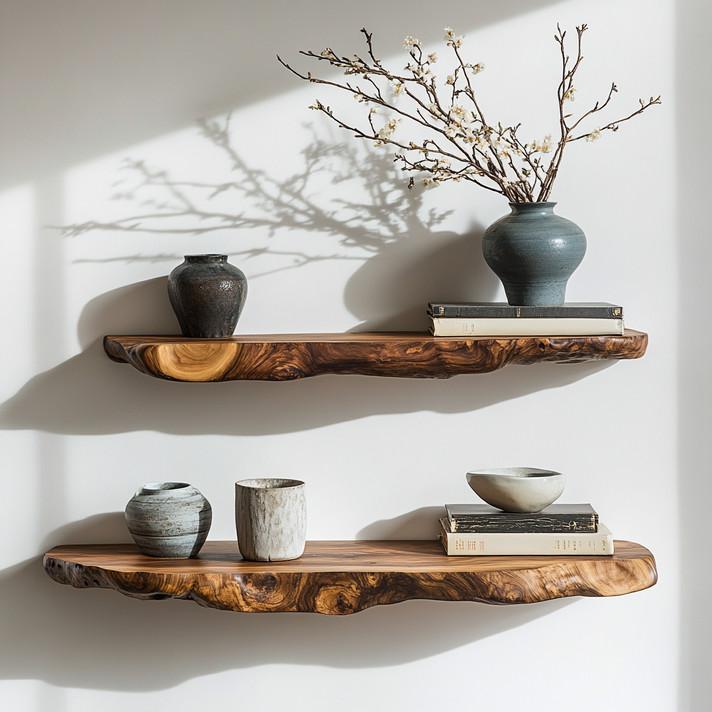 Norvyn Live Edge Solid Wood Floating Shelf SPA653921 - Timberustic Floating Shelf