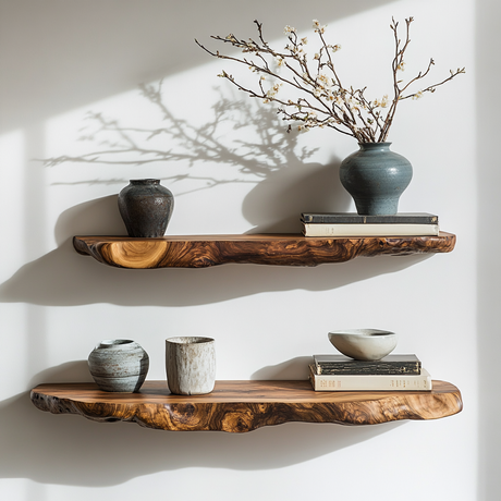 Norvyn Live Edge Solid Wood Floating Shelf SPA653921 - Timberustic Floating Shelf