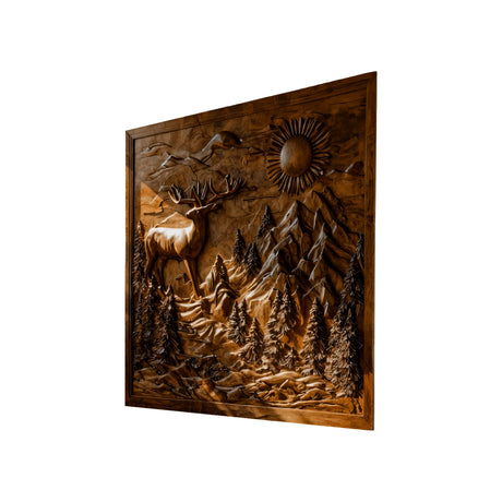 Norvyn Solid Wood Sculpted Wall Art Brown - Timberustic Wall Art