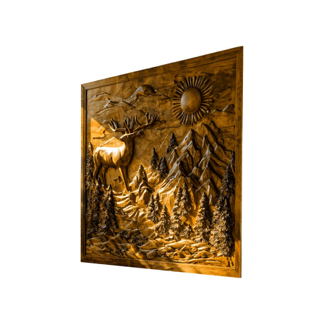 Norvyn Solid Wood Sculpted Wall Art Teak - Timberustic Wall Art
