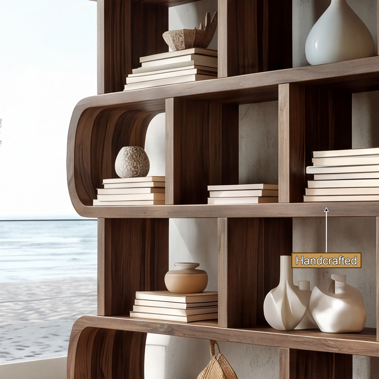 Novaryn Handcrafted Solid Wood Bookshelf - Timberustic Bookshelf