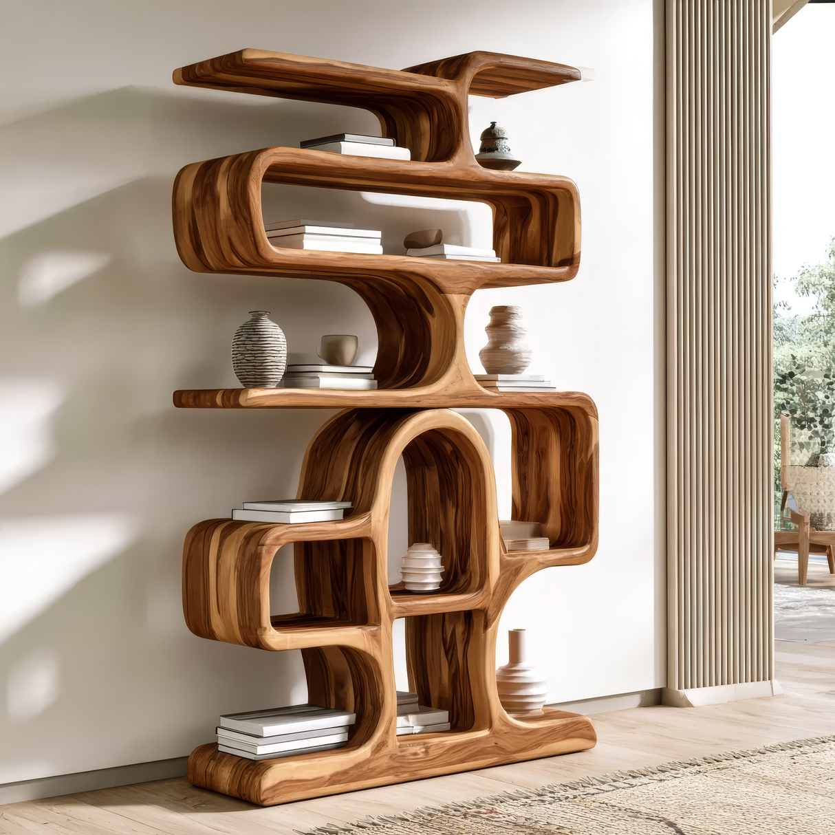 Novera Handcrafted Solid Wood Bookshelf