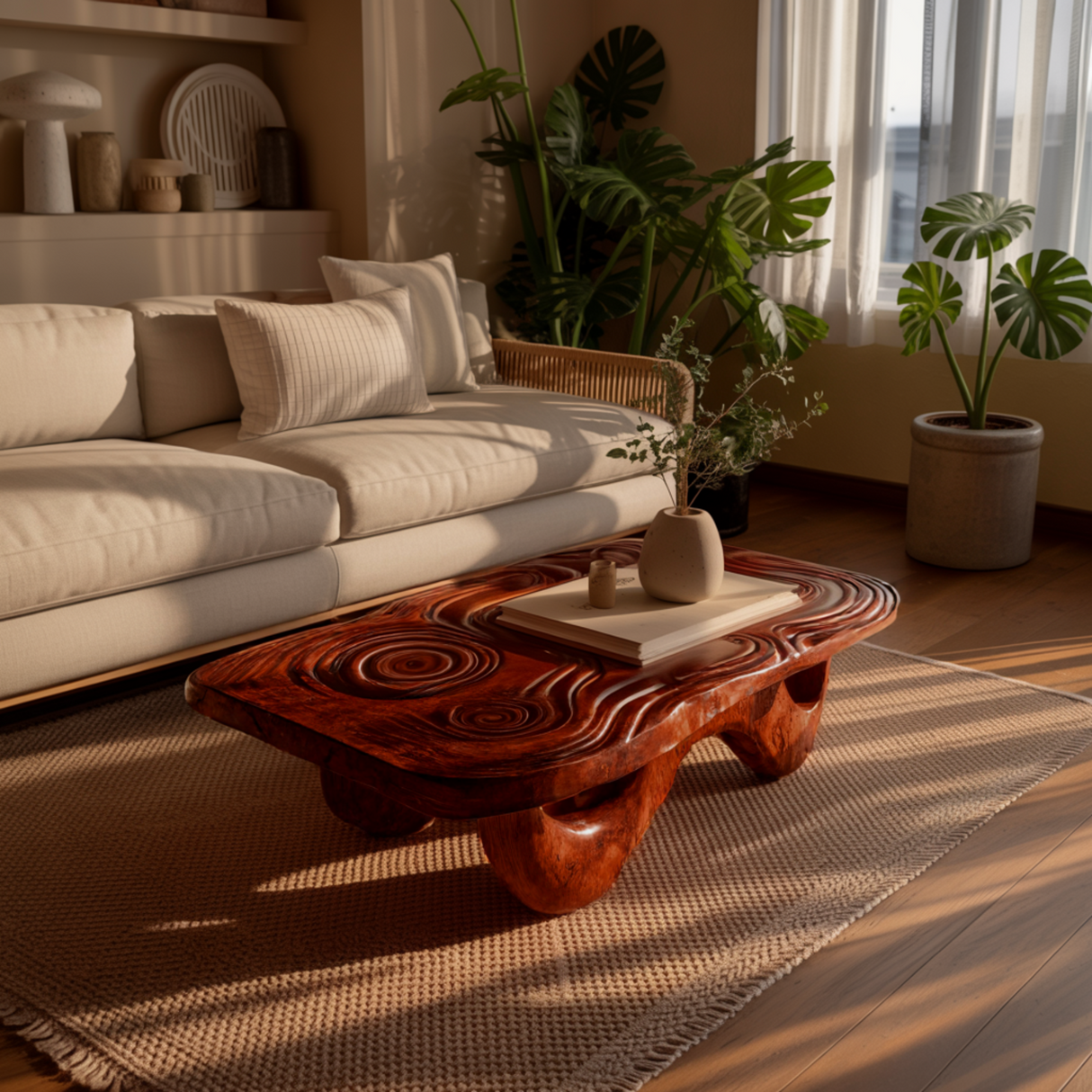 Nuvra Wave Solid Wood Coffee Table