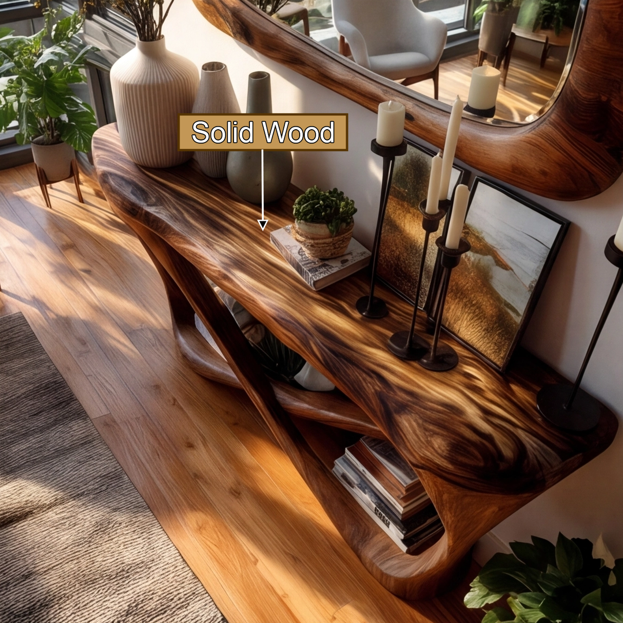 Nymerion Flow Sculpted Console Table - Timberustic Console Table
