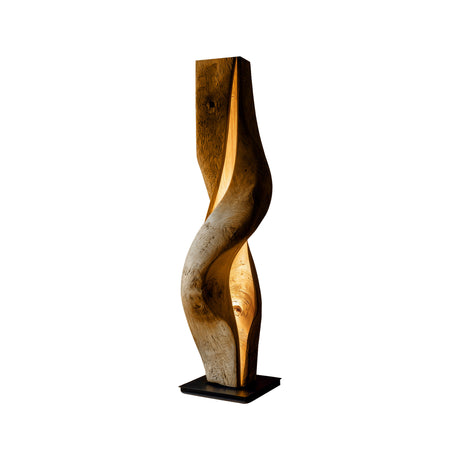 Nythera Sculpted Integrated LED Wood Floor Lamp Teak - Timberustic Floor Lamp