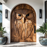Nythera Sculpted Solid Wood Arched Double Doors - Timberustic Door