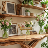 Nythera Sculpted Solid Wood Console Table with Shelves - Timberustic Console Table with Shelves