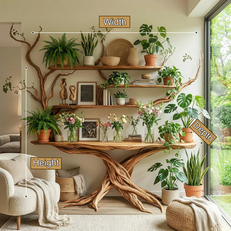 Nythera Sculpted Solid Wood Console Table with Shelves - Timberustic Console Table with Shelves