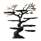 Nythera Sculpted Solid Wood Tree Bookshelf Black - Timberustic Tree Bookshelf