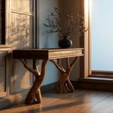Nytherion Sculpted Solid Wood Console Table SPA983583