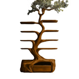 Nytherion Sculpted Solid Wood Tree Bookshelf with Drawers Brown - Timberustic Tree Bookshelf
