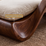 Nytheris Handcrafted Sculpted Solid Wood Chaise Lounge