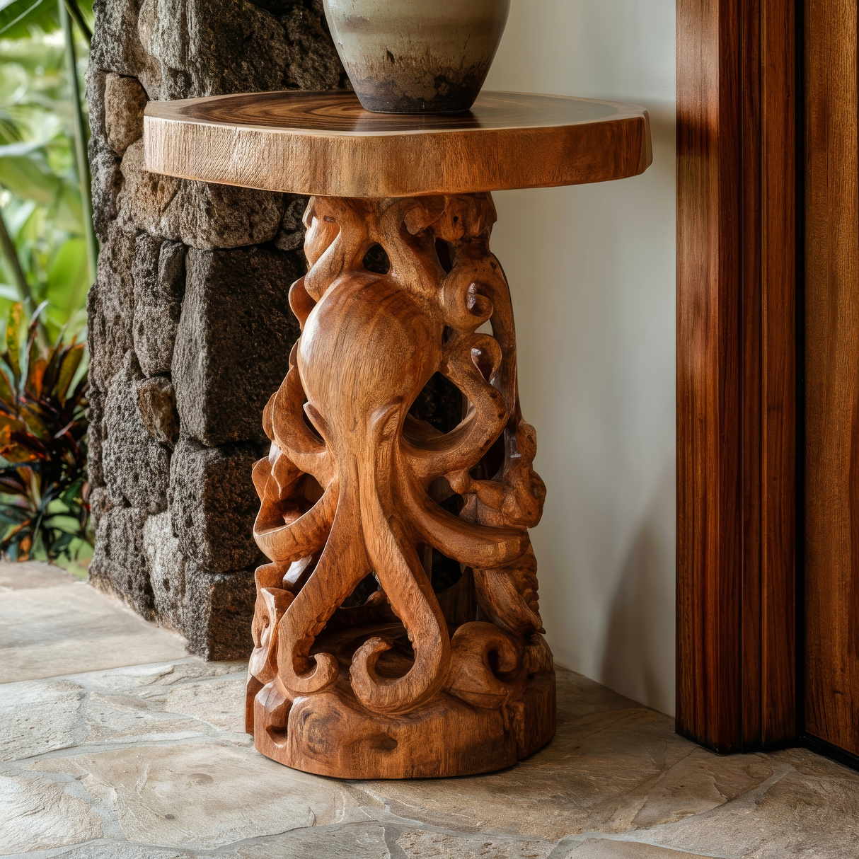 Nythorin Handcrafted Octopus Pedestal Stand - Timberustic Pedestal Stand