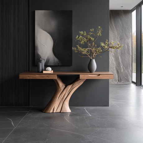 Nyvareth Solid Wood Sculpted Console Table - Timberustic Console Table