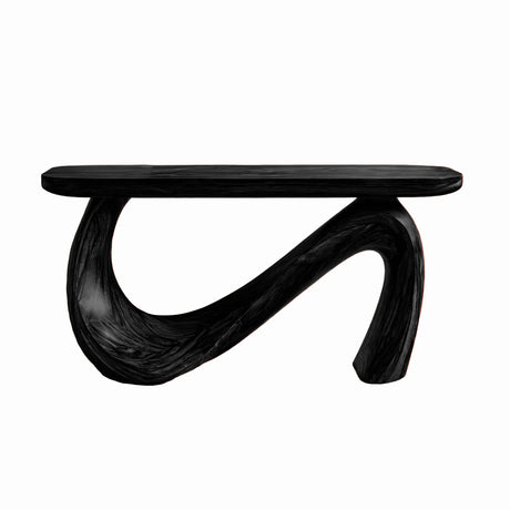 Nyverra Sculpted Solid Wood Console Table Black - Timberustic Console Table