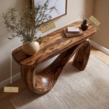 Nyverra Sculpted Solid Wood Console Table - Timberustic Console Table